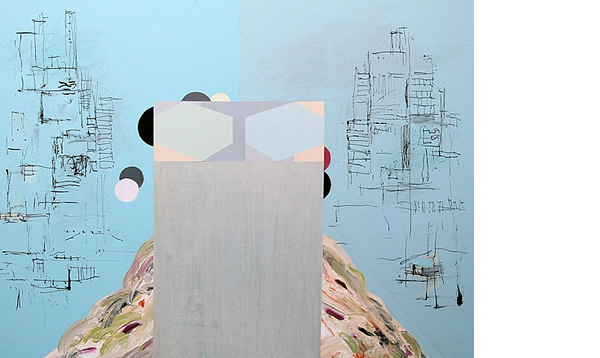 Michael Calver STELE 2013 30x40ins Acrylic w.colour and ink on canvas