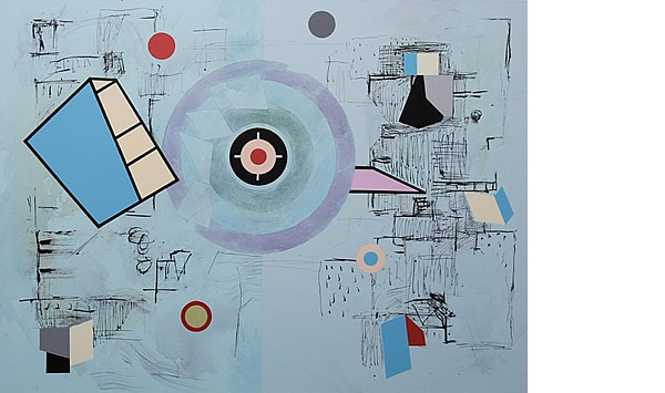 Michael Calver STELLULATE 2013 30x40ins Acrylic w.colour and ink on canvas