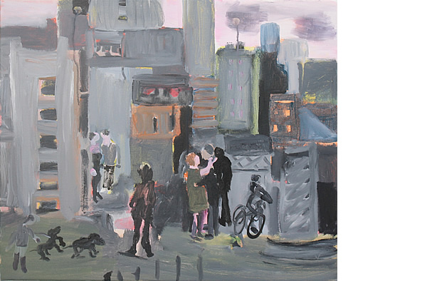 Michael Calver 2015 HANGING OUT 20x24ins Acrylic on canvas