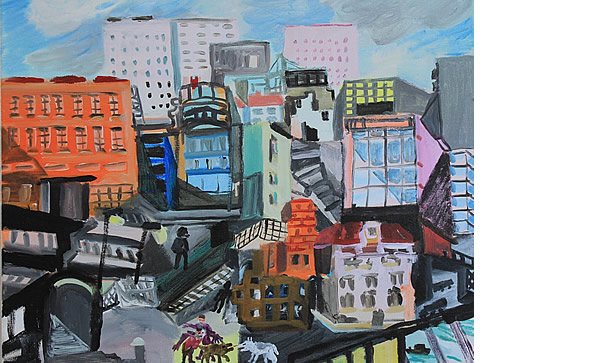 Michael Calver HIGH RISE 2016 20x24ins Acrylic on canvas