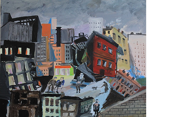 Michael Calver RED HOUSE 2016 20x24ins Acrylic on canvas