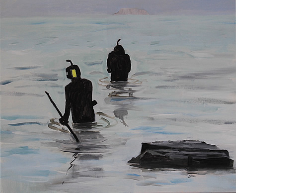 Michael Calver ROCK AND ISLAND 2016 20x24ins Acrylic on canvas