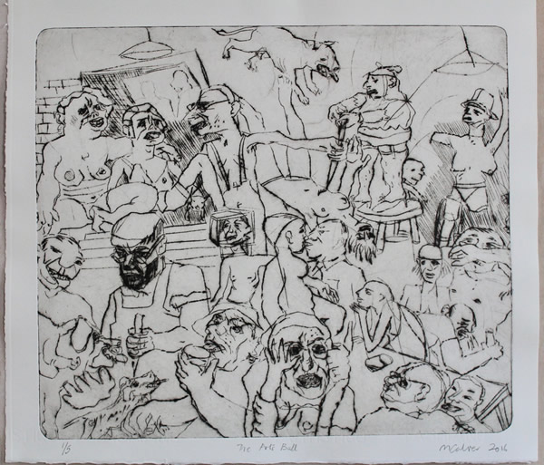 Michael Calver THE ARTS BALL 15x17ins Etching
